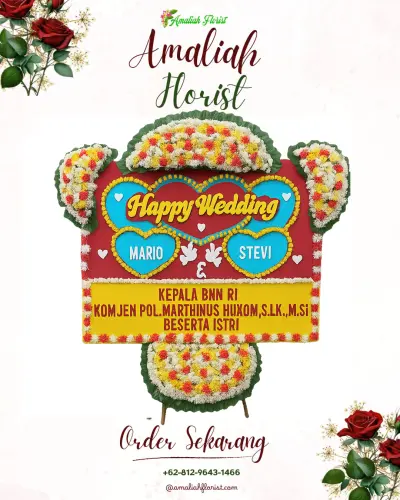 Karangan Papan Bunga Pernikahan di Pandau Hilir